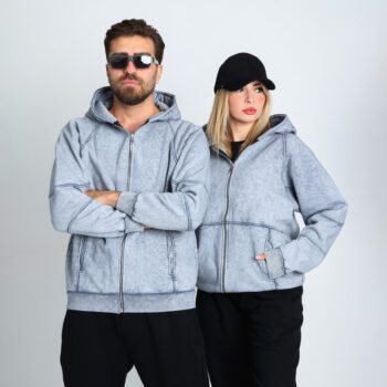 سویشرت زیپی سنگشور مدل باکسی ساده | کد DO62