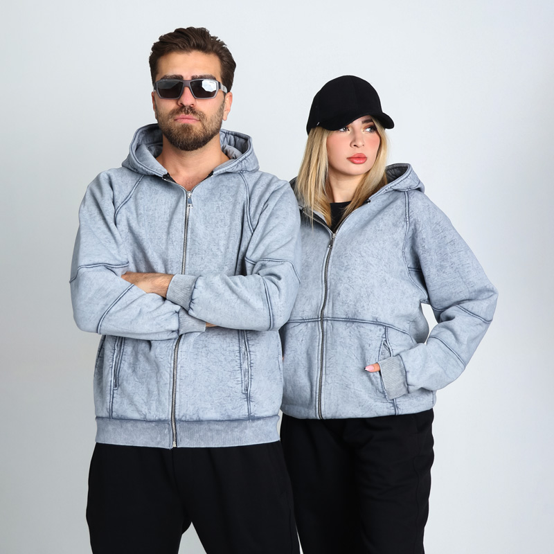 سویشرت زیپی سنگشور مدل باکسی ساده | کد DO62