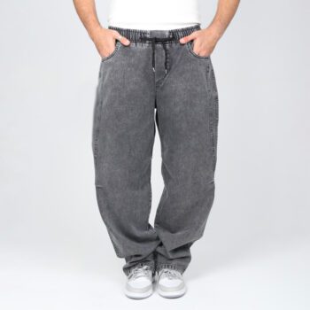 شلوار لی بالونی بگ استایل مردانه رنگ زغالی | کد 1005