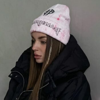 کلاه زمستانه زنانه مدل بالنسیاگا صورتی پترن