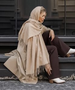 شال موهر اورجینال وارداتی رنگ کرم | کد shal01