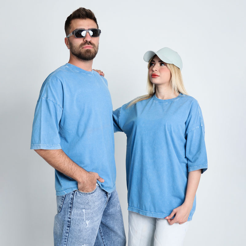 تیشرت مردانه سنگشور ساده قواره باکسی |کد T210 - Image 2