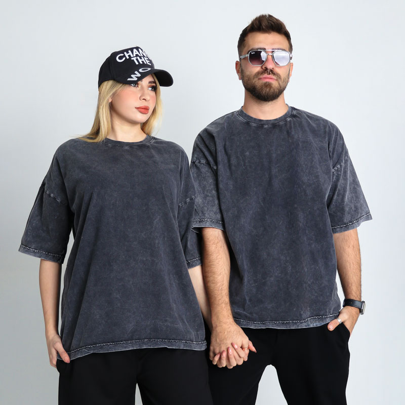 تیشرت مردانه سنگشور ساده قواره باکسی |کد T210 - Image 5