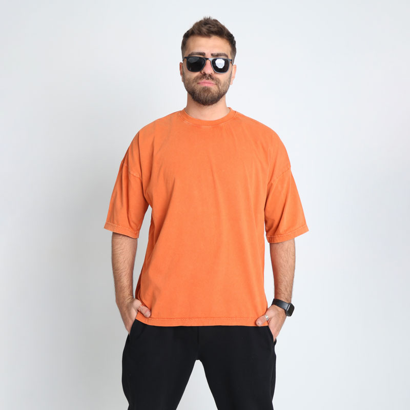 تیشرت مردانه سنگشور ساده قواره باکسی |کد T210 - Image 4