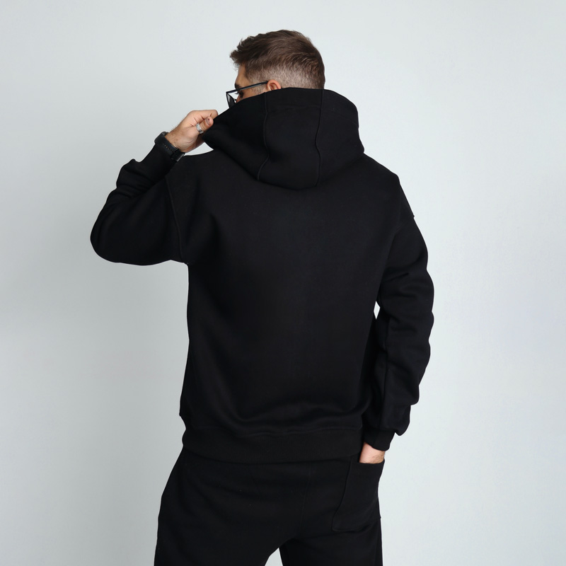 سویشرت مردانه مدل تمام زیپ مشکی | کد DO68 - Image 2