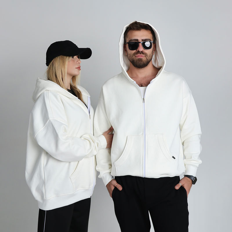 سویشرت کلاهدار اسپرت رنگ سفید | کد DO69 - Image 2