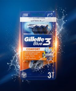 ژیلت مردانه 3 تیغه مدل Blue 3 Comfort | پک 3 عددی اصل ژیلت