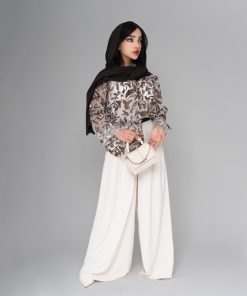 شومیز زنانه شیشه ای طرحدار کد SHOM04 - Image 4