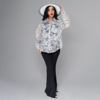 شومیز زنانه شیشه ای طرحدار کد SHOM04