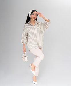 Alternative view of شومیز زنانه مدل پری راه راه کد SHOM03
