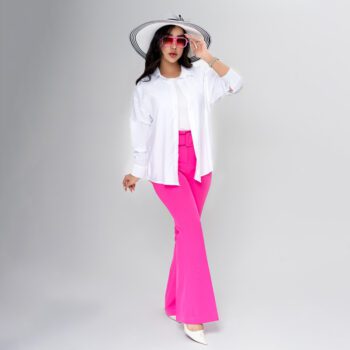 شومیز پری ساده سفید، شومیز زنانه فری سایز با پارچه لخت مناسب استایل تابستانی