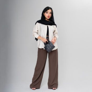 شومیز پری ساده کرم، شومیز زنانه تابستانی با پارچه لطیف و تنخور آزاد