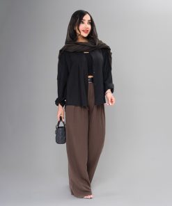 شومیز زنانه مدل پری ساده مشکی، شومیز ساده زنانه با پارچه لطیف و تنخور خوش‌کپ