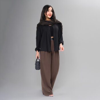 شومیز زنانه مدل پری ساده مشکی، شومیز ساده زنانه با پارچه لطیف و تنخور خوش‌کپ