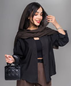 شومیز زنانه مدل پری ساده مشکی، شومیز ساده زنانه با پارچه لطیف و تنخور خوش‌کپ