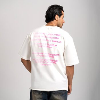 تیشرت مردانه باکسی پشت چاپ مدل نوشته | کد T219