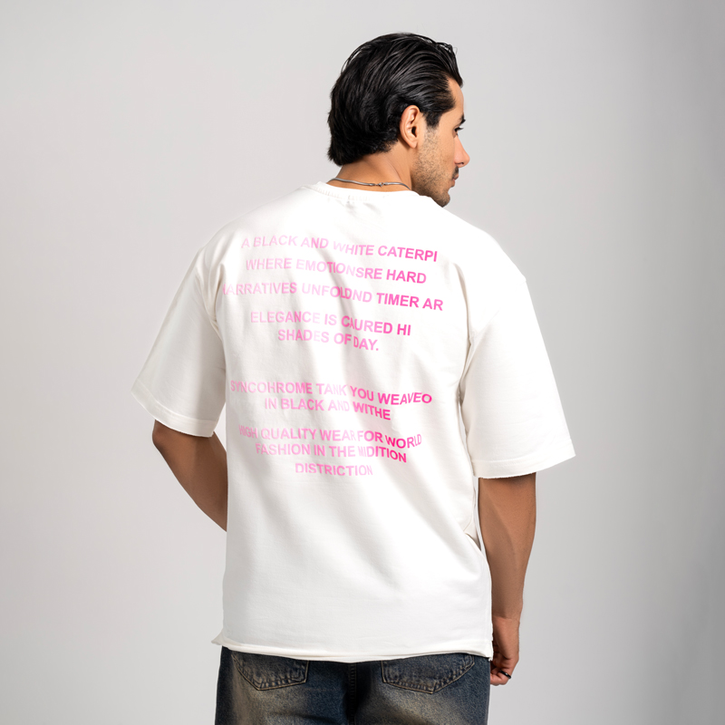 تیشرت مردانه باکسی پشت چاپ مدل نوشته | کد T219