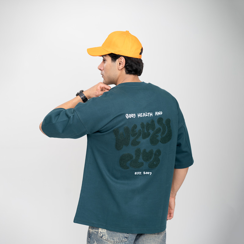 تیشرت مردانه باکسی گلدوزی پیش و پشت | کد T218 - Image 4