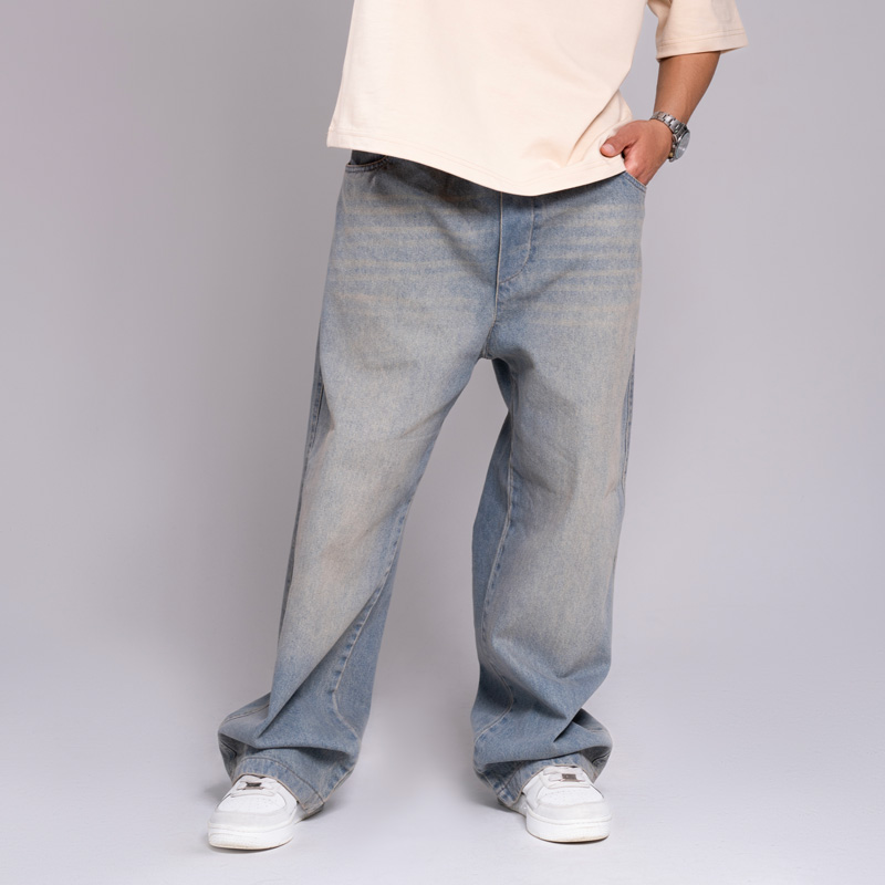 شلوار لی مردانه مدل بگ استایل آبی | کد 1007 - Image 2