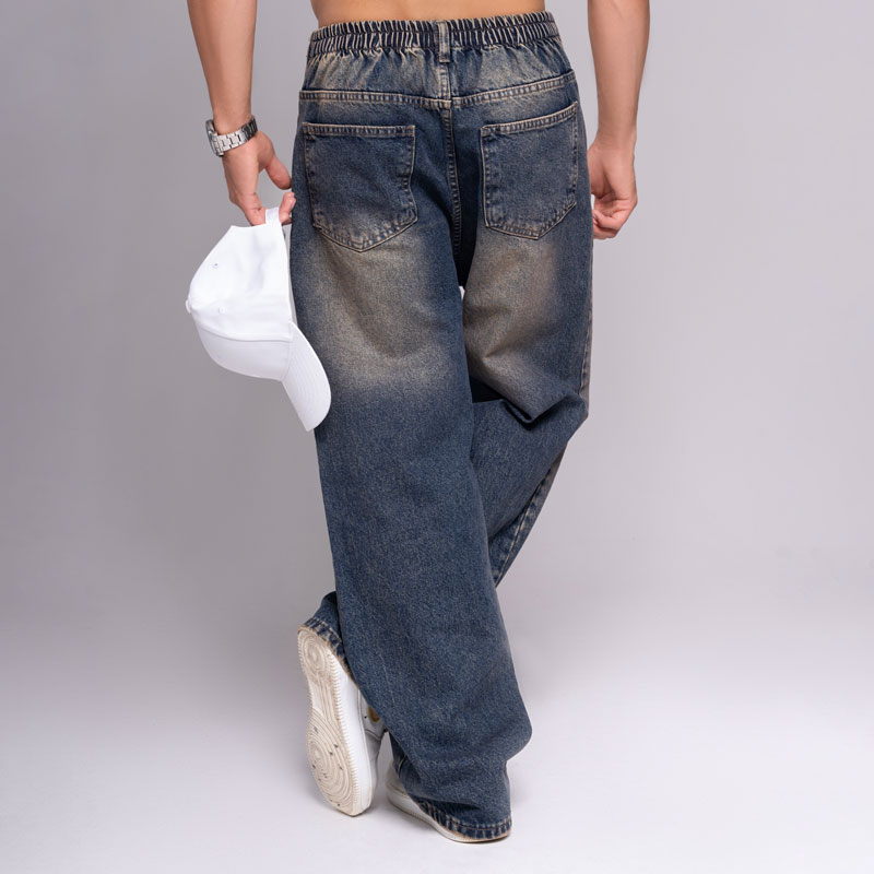 شلوار لی مردانه بگ استایل ساده کمرکش | کد 1012 - Image 2