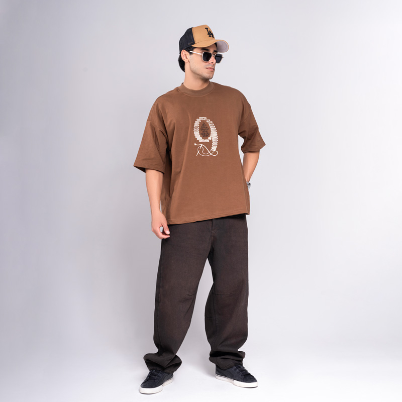 تیشرت مردانه باکسی مدل گلدوزی 9 | کد T212 - Image 5