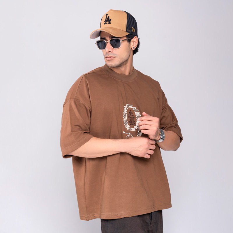 تیشرت مردانه باکسی مدل گلدوزی 9 | کد T212 - Image 2