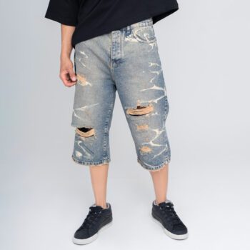 شلوارک جین زاپدار مردانه| کد 1009