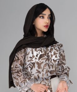 شال زنانه نخی رنگ شکلاتی کد shal04 - Image 4