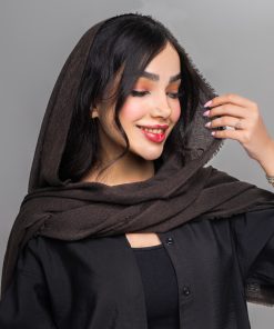 شال زنانه نخی رنگ شکلاتی کد shal04
