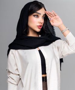 شال مشکی نخی زنانه کد shal05 - Image 3