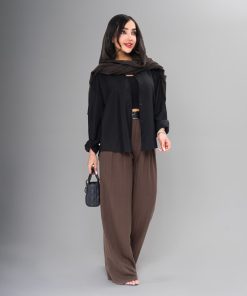 شال زنانه نخی رنگ شکلاتی کد shal04 - Image 3