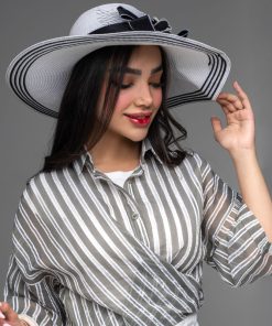 شومیز شیشه ای زنانه مدل پری راه راه کد SHOM07 - Image 4