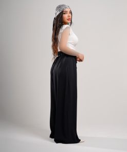 شلوار بگ زنانه پارچه ای مشکی - Image 3
