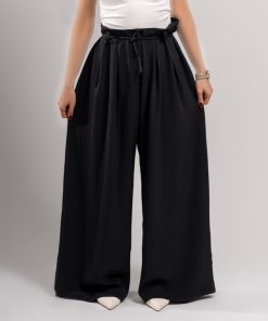 شلوار بگ زنانه پارچه ای مشکی