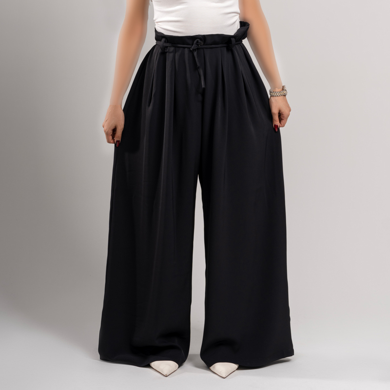 شلوار بگ زنانه پارچه ای مشکی