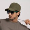 کلاه مردانه ساده جنس کتان رنگ سبز کدKO45