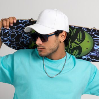 کلاه مردانه ساده جنس کتان رنگ سفید کدKO43