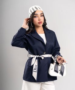 کت تک زنانه مدل دیور کمربنددار
