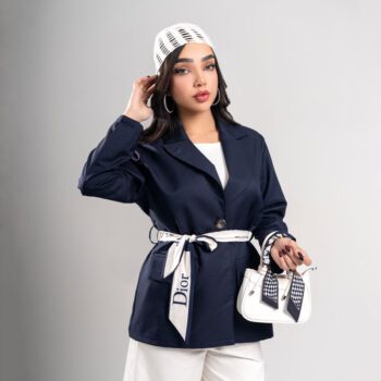 کت تک زنانه مدل دیور کمربنددار