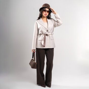 ت تک کمربنددار زنانه شیک کرپ مازراتی