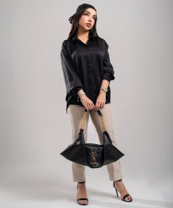 کیف YSL مشکی زنانه با دسته زنجیری