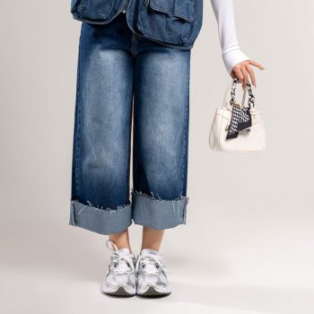 کیف دستی سفید زنانه با دسته باندانا