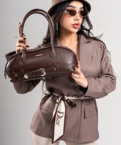 کیف زنانه مدل قایقی رنگ شکلاتی