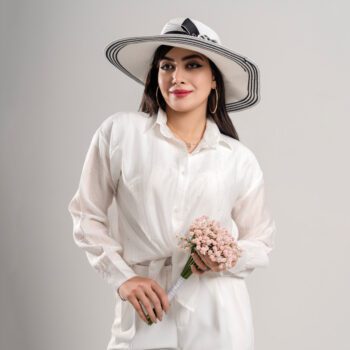 شومیز آستین بلند زنانه نگین‌دار کد SHOM15