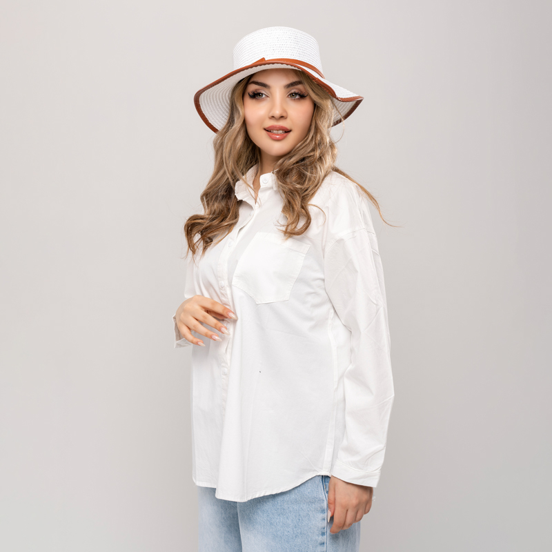 شومیز جیبدار زنانه کتان نخی خنک کد SHOM38