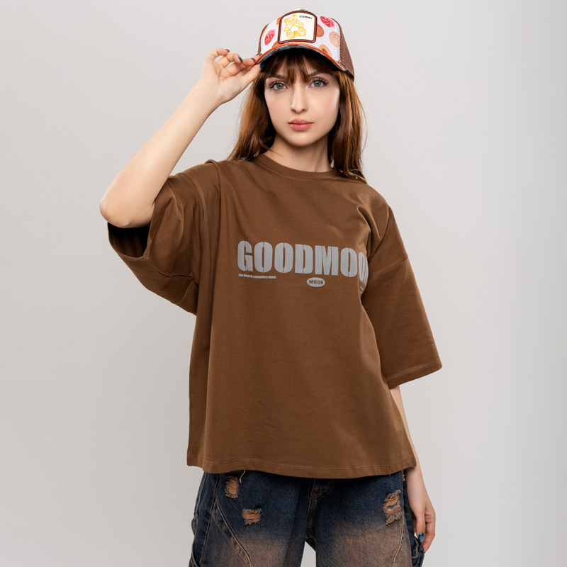 تیشرت باکسی چاپی زنانه مدل GOOD MOON