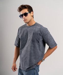 تیشرت سنگشور باکسی مردانه جیبدار کد T236 - Image 4