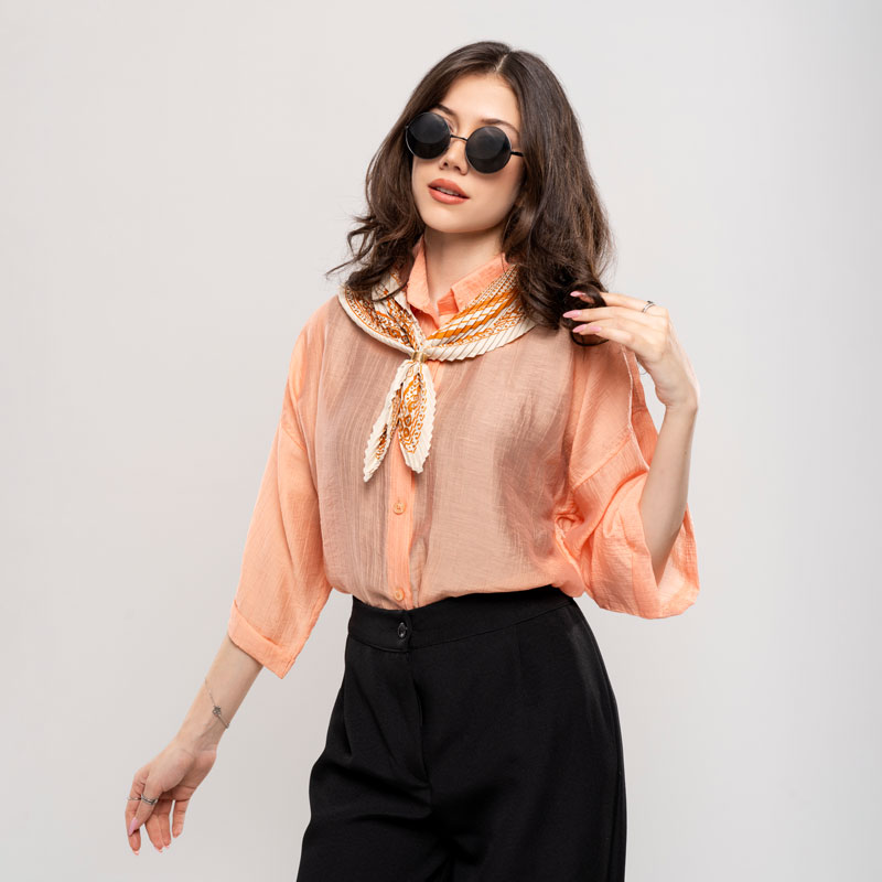شومیز شیشه ای ساده زنانه کد SHOM17 - Image 4
