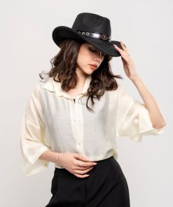 شومیز شیشه‌ ای آستین کوتاه پری ساده کد SHOM16 - Image 6
