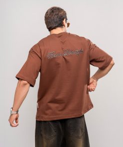 تیشرت باکسی مردانه گلدوزی فونت کد T254